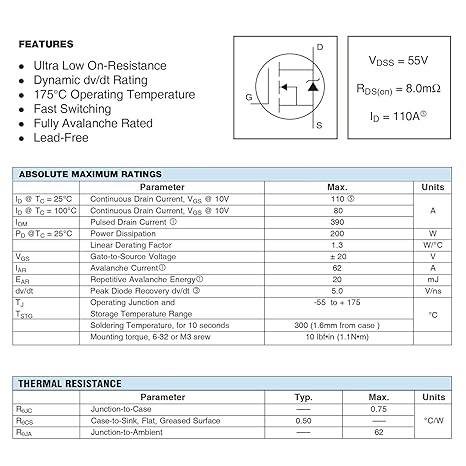 MOSFET IRF3205 10 PIECES
